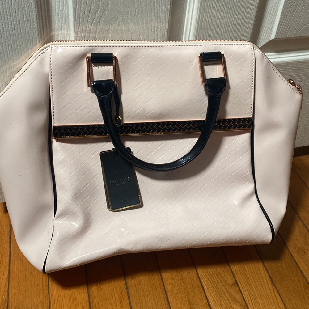 Ted Baker Pink + Black Patent Leather Bag